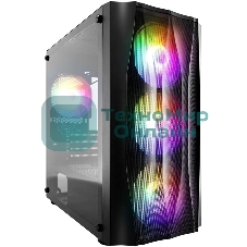 Компьютерный корпус 1STPLAYER FIREBASE X3-M Black, mATX, TG, 4x120мм LED fans inc.