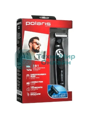 Машинка для стрижки Polaris PHC 0202R черный/серебристый