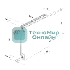 Радиатор биметаллический Royal Thermo PianoForte 500 серебристый - 12 секц.