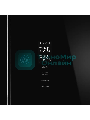 Холодильник Kuppersberg NFFD 186 BG черное стекло трехкамерный 303/172л морозилка сбоку, No Frost, Side by Side