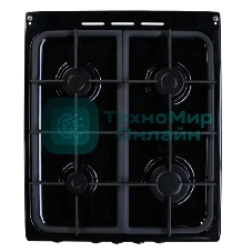 Плита газовая De Luxe 506040.24Г ЧР-001 черный, конфорок 4 шт, духовка 54 л, 50 см x 85 см x 60 см