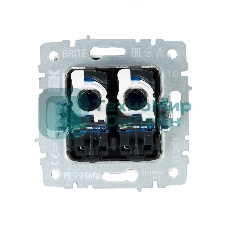 Розетка компьютерная двойная IEK BRITE РК10-2-БрКр (BR-K20-1-K10) СП RJ45 кат.5E бежевый
