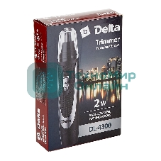 Триммер для носа, ушей и бровей Delta DL-4300 черный с серебристым