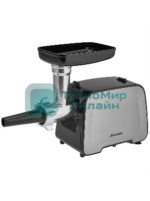 Мясорубка электрическая АКСИНЬЯ КС-2006 черный/серый, 2300 Вт, 2.2 кг/мин, реверс, защита от перегрузки, насадки - 5