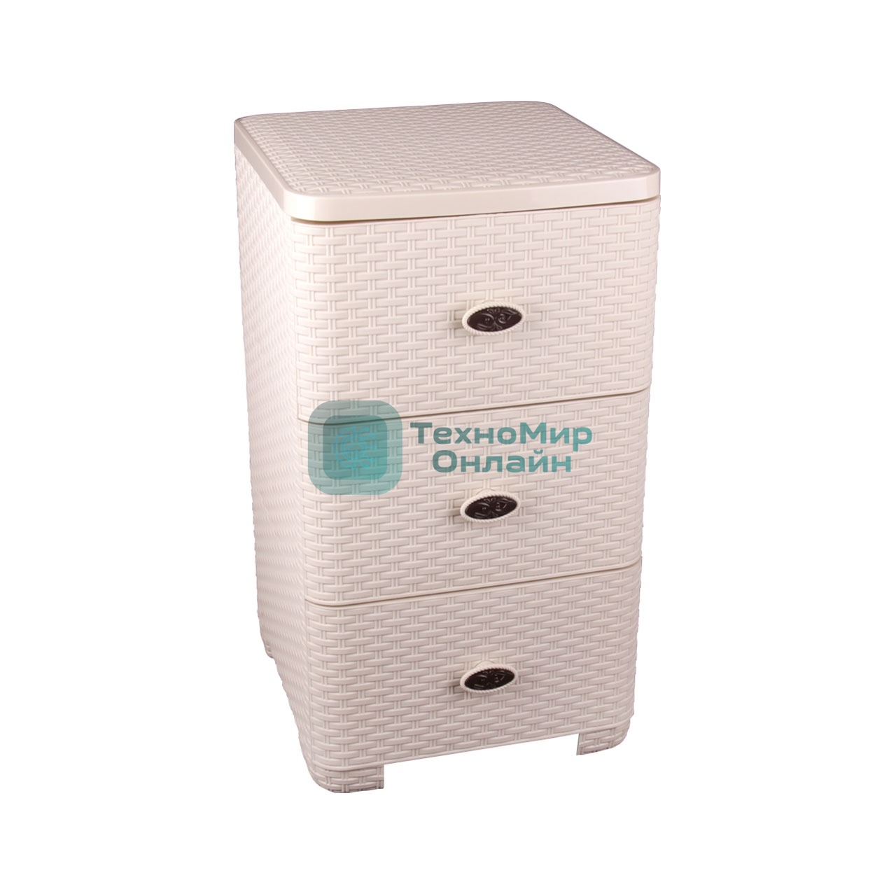 Комод Альтернатива Плетенка 3-х секцион.М2429 сл.кость