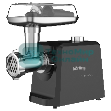 Мясорубка электрическая KORTING KMG 0601 Infinity черный, 2500 Вт, 3.5 кг/мин, реверс, металлический лоток, насадки - 6
