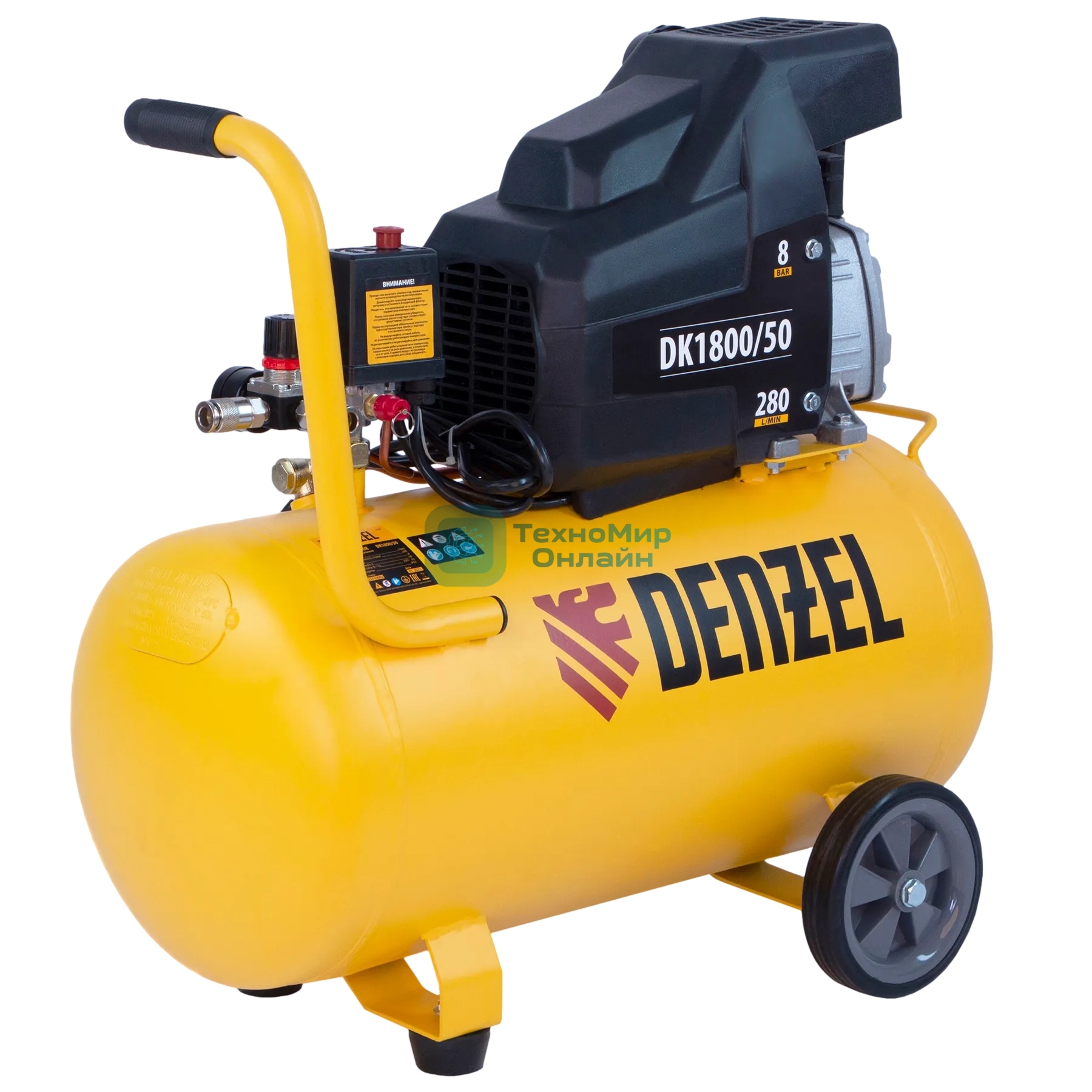 Компрессор воздушный Denzel DK1800/50,Х-PRO (58068) 1,8 кВт, 280л/мин, 50л