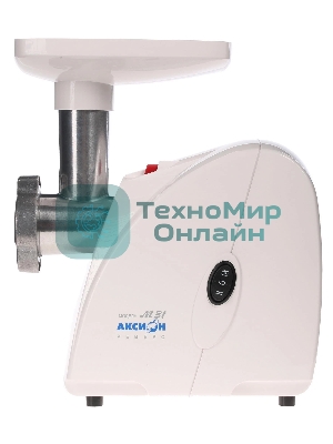Мясорубка электрическая Аксион М31.04 белый, 1500 Вт, 1.7 кг/мин, реверс, защита от перегрузки, насадки - 4