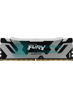 Оперативная память Kingston Fury Renegade RGB, DDR5, 24GB (1x24 GB), 7200 MHz, CL38, радиатор, RGB, серебристый