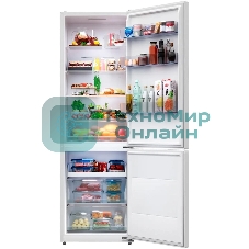 Холодильник LEX LKB185WGIDMax белый стекло двухкамерный 267/142л морозилка снизу, No Frost