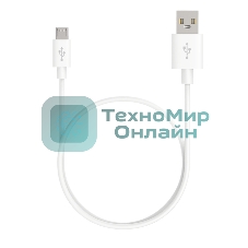 Кабель Maxvi MC-01 plus white USB-A - microUSB, 2A ток макс. нагрузки 2А, макс. напряжение 5V; стандарт USB 2.0; длина 1.2м, материал PVC, белый