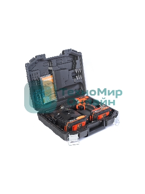 Дрель-шуруповерт Patriot BR 210Li, Аккумуляторная, 21В, 2 АКБ, Кейс