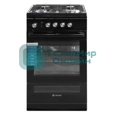 Плита газовая De Luxe 506040.24Г ЧР-001 черный, конфорок 4 шт, духовка 54 л, 50 см x 85 см x 60 см