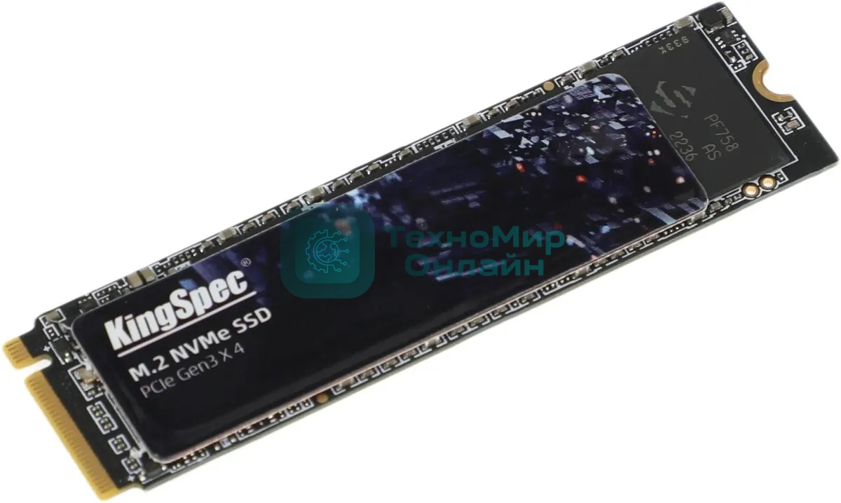 Накопитель SSD KingSpec NE-512, 512Gb, M.2 2280, PCIe 3.0 x4, NVMe, R/W 2400/1700