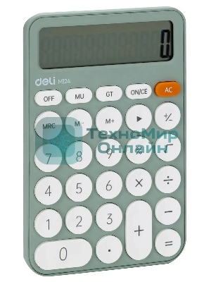 Калькулятор настольный Deli EM124GREEN зеленый 12-разр.