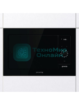 Встраиваемая микроволновая печь GORENJE BM235G1SYB черный 23 л, 900 Вт, переключатели - поворотный механизм/сенсор