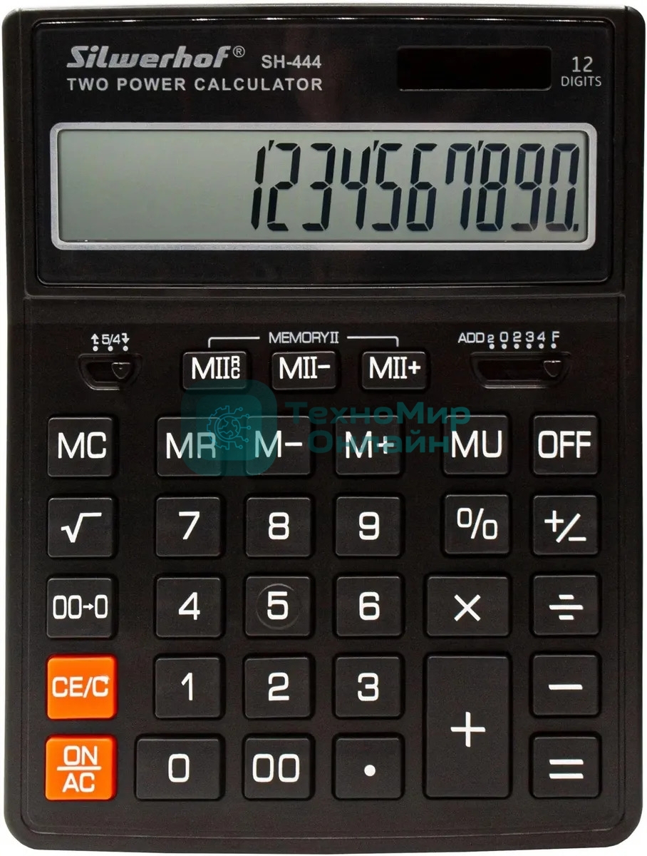Калькулятор настольный Silwerhof SH-444 черный 12-разр.
