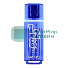 Флешка USB SmartBuy Glossy Dark Blue (SB128 GbGS-DB), 128Gb, USB 3.0, R/W 75/30, темно-синий