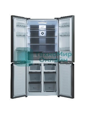 Холодильник Бирюса CD 496 TGG текстурированное бежевое стекло трехкамерный 334/162л морозилка снизу, No Frost, Side by Side