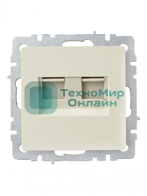 Розетка компьютерная двойная IEK BRITE РК10-2-БрКр (BR-K20-1-K10) СП RJ45 кат.5E бежевый