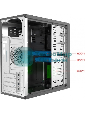 Компьютерный корпус с блоком питания 450Вт. Case Forza mATX case, black, w/PSU 450W 12cm, w/2xUSB 2.0, w/2xUSB 3.0, w/1xType-C (USB 2.0), w/pwr cord, w/o FAN