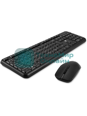 Комплект клавиатура+мышь Oklick S277W беспроводной, USB, 1600 DPI, чёрный