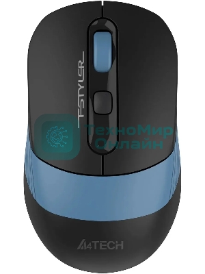 Мышь беспроводная A4Tech Fstyler FB10CS черный/синий, 2000 dpi, радиоканал, Bluetooth, USB, кнопки - 4