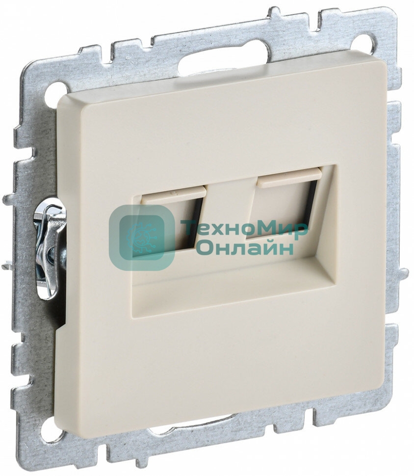 Розетка компьютерная двойная IEK BRITE РК10-2-БрКр (BR-K20-1-K10) СП RJ45 кат.5E бежевый