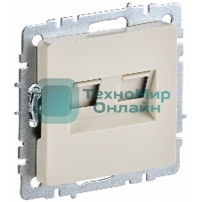 Розетка компьютерная двойная IEK BRITE РК10-2-БрКр (BR-K20-1-K10) СП RJ45 кат.5E бежевый