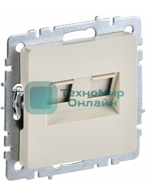 Розетка компьютерная двойная IEK BRITE РК10-2-БрКр (BR-K20-1-K10) СП RJ45 кат.5E бежевый