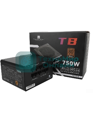 Блок питания Thermalright, 750W 80+ Bronze (ATX, 3.0, PCIe 5.0, Full modular, 1x24(20+4)pin, 2xCPU 8(4+4)pin, 4xPCIe*2 8(6+2)pin, 3xSATA3, 1x12+4pin (12VHPWR PCIe 5.0 12+4pin 600mm), 3xMOLEX4pin, Active, 120x120мм, 150x140x86mm, APFC, black)