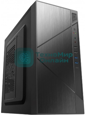 Компьютерный корпус с блоком питания 450Вт. Case Forza mATX case, black, w/PSU 450W 12cm, w/2xUSB 2.0, w/2xUSB 3.0, w/1xType-C (USB 2.0), w/pwr cord, w/o FAN