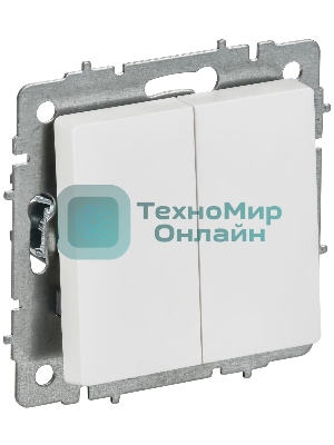 Выключатель 2-кл. прох. 10А ВС10-2-6-БрАБ а/б IEK. BRITE