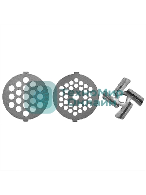 Мясорубка электрическая АКСИНЬЯ КС-2006 черный/серый, 2300 Вт, 2.2 кг/мин, реверс, защита от перегрузки, насадки - 5