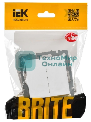 Выключатель 2-кл. прох. 10А ВС10-2-6-БрАБ а/б IEK. BRITE