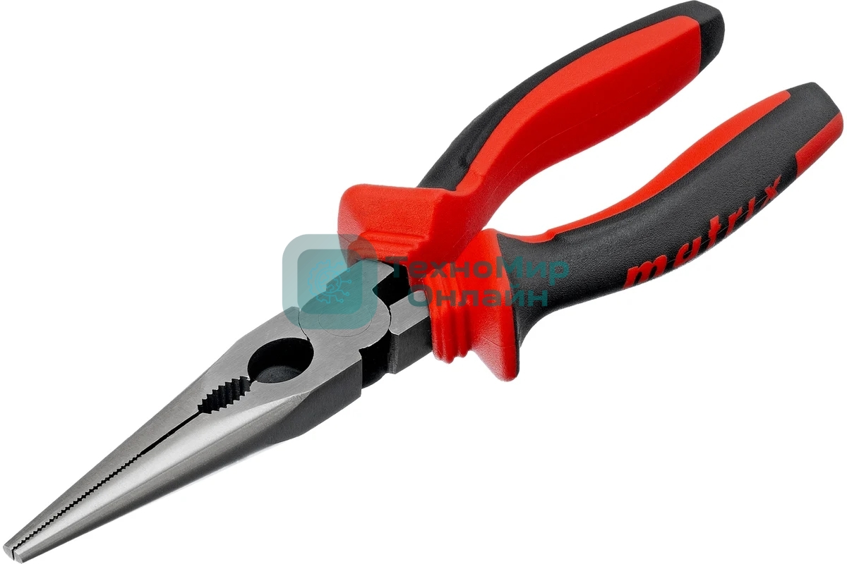 Длинногубцы прямые Matrix 17311, 200 мм, хром-ванадий, двухкомпонентные рукоятки