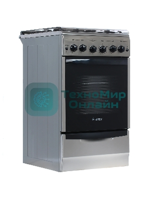 Плита газовая Gefest ПГ 5100-02 0004 серебристый, конфорок 4 шт, духовка 52 л, 50 см x 85 см x 58.5 см