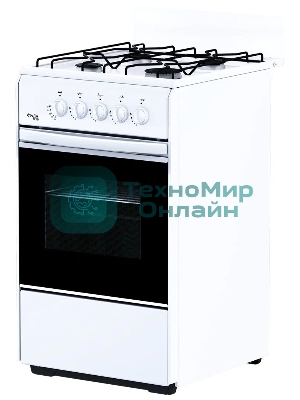 Плита газовая Лада Nova RG 24039 W белый, конфорок 4 газовых, духовка 50 л, 50 см x 85 см x 60 см