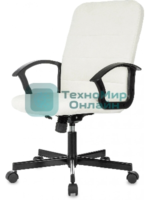 Кресло компьютерное Бюрократ Triest Fabric молочный Velvet 20 крестов. металл черный