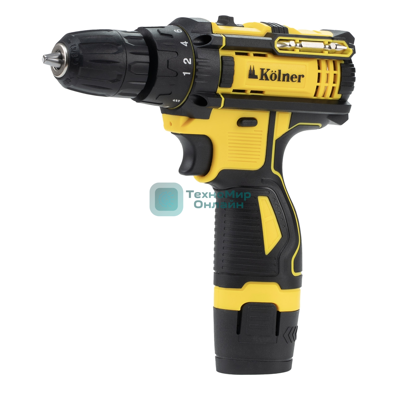 Дрель-шуруповерт Kolner KCD 12/2C, 12 В, 1,5 Ач, 29 Нм, щеточный