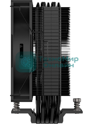 Кулер для процессора PCCooler RT500 BK (240W, 4-pin PWM, LED temp., 152мм, Al/Cu, 5x6мм, 1x120мм, 73.32CFM, 34.9dBA, 2200RPM, S: 1851/1700/1200/115X, AM5/AM4, черный)