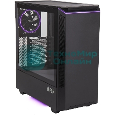 Компьютерный корпус Hiper PB81 черный без БП ATX 3x120мм 2xUSB2.0 2xUSB3.0 audio bott PSU