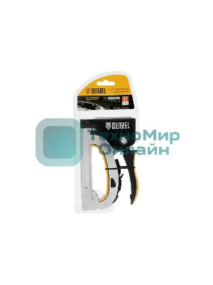 Степлер мебельный Denzel, стальной корпус, быстрая загрузка, регул. силы удара, тип 53, 4-14 мм