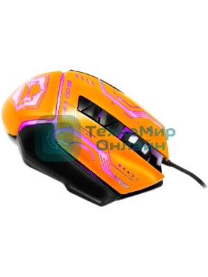 Мышь проводная Ritmix ROM-363 оранжевый, 3200 dpi, USB, кнопки - 7