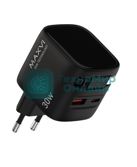 Сетевое зарядное устройство Maxvi SFC-330GN Type-C\USB 30W PD QC3.0 черный