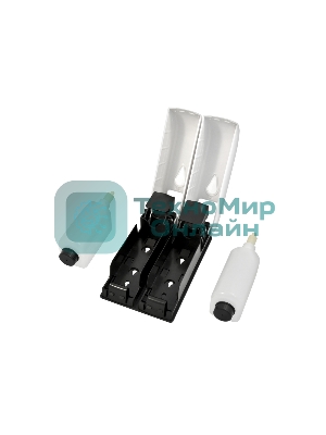 Дозатор для жидкого мыла пластиковый puff-8108 белый с черной кнопкой, 350+350 мл, 22х9х14 см