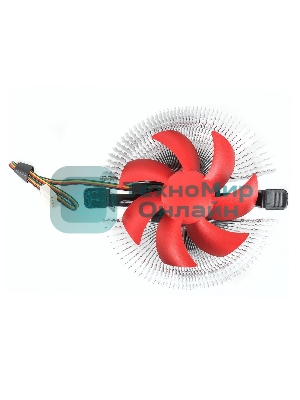 Кулер для процессора Crown CM-91PWM v2 серебристый/красный, 90 мм, алюминий, 2000 об/мин, 20 дБ, 4 pin, 125 Вт, 57 мм