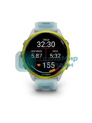 Умные часы Garmin Forerunner 570 белый, желный безель, бирюзовый ремешок 47мм