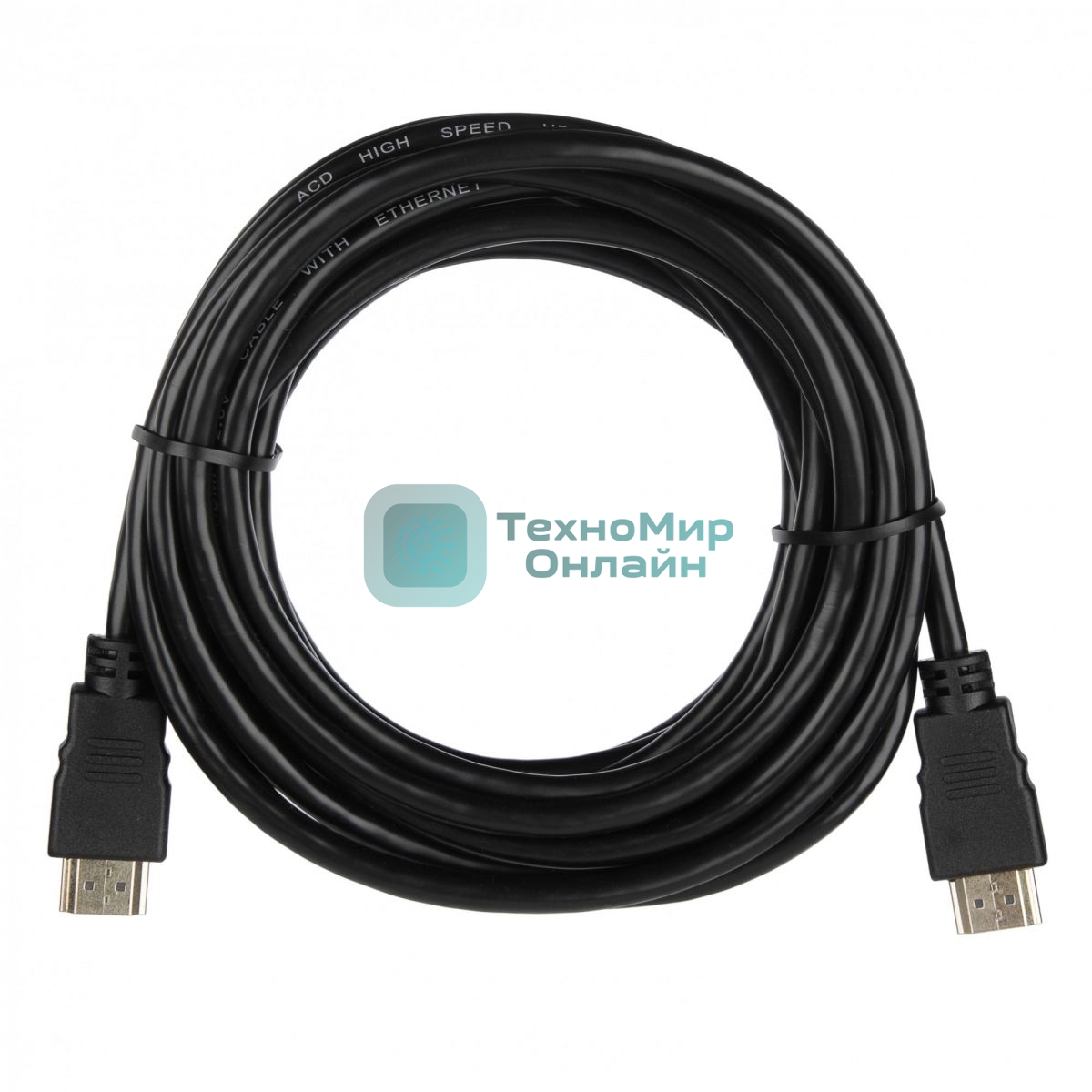 Кабель ACD-DHHM2-50B ACD-DHHM2-50B HDMI 2.0, Golden Plated,19m/19m, черный, 5м