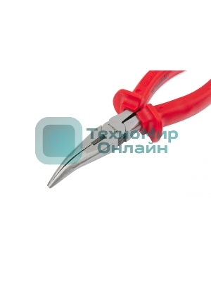 Длинногубцы Matrix Econom 17494, 160 мм, изогнутые шлифованные, пластмассовые рукоятки